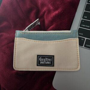 jean paul gaultier zippered denim card holder